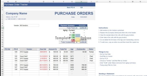 Purchase Order Tracker